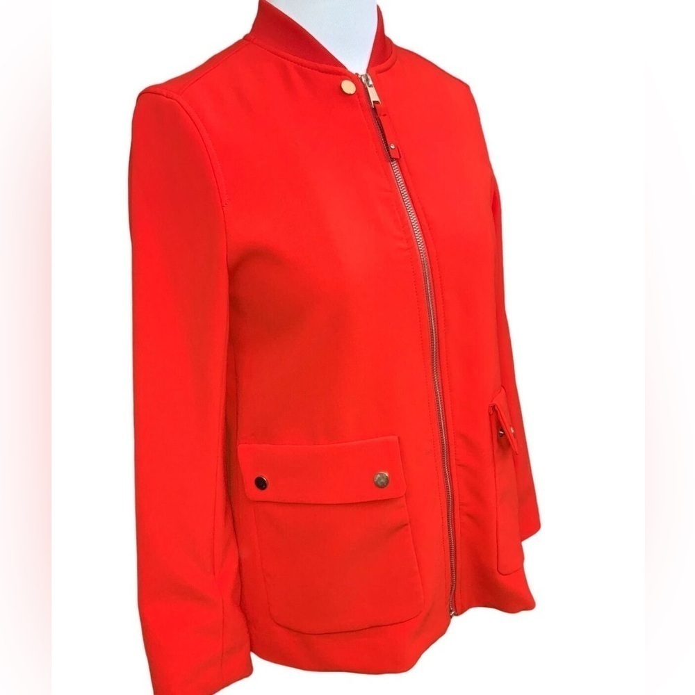 H&M Red Blazer zip up Jacket 8